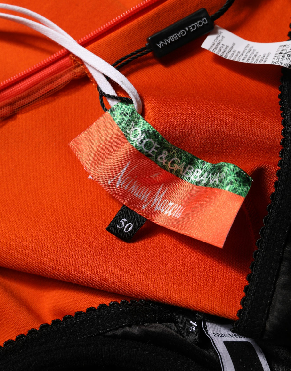Dolce & Gabbana orangefarbenes Mini-Kleid aus Baumwolle im Superbowl-Football-Design
