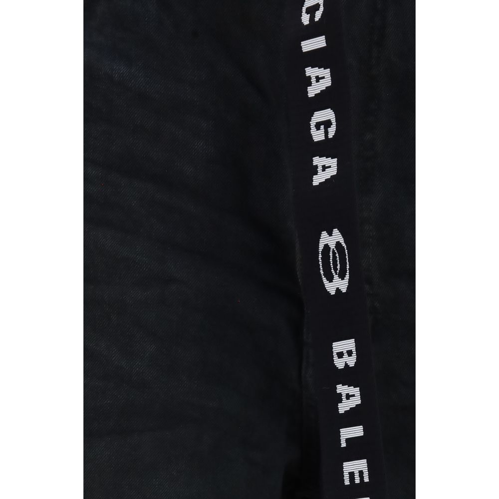 Balenciaga Black Cotton Bermuda Shorts