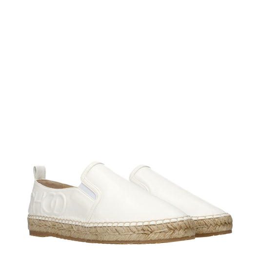 Jimmy Choo White Leather Espadrilles