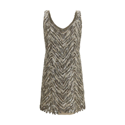 Brunello Cucinelli Beige Paper Cocktail Dress