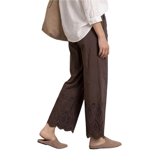 Street One Brown Cotton Casual Pants