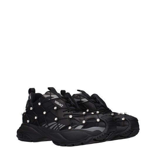 Versace Black Fabric Sneakers