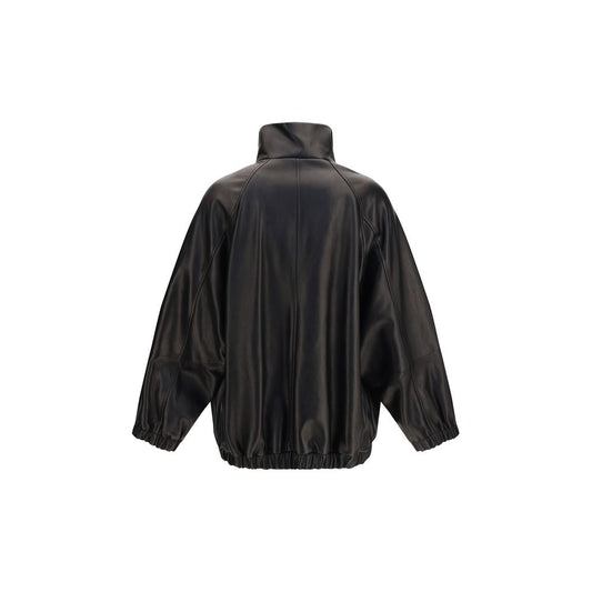 Brunello Cucinelli Black Lamb Ovis Aries Aries Leather Jacket