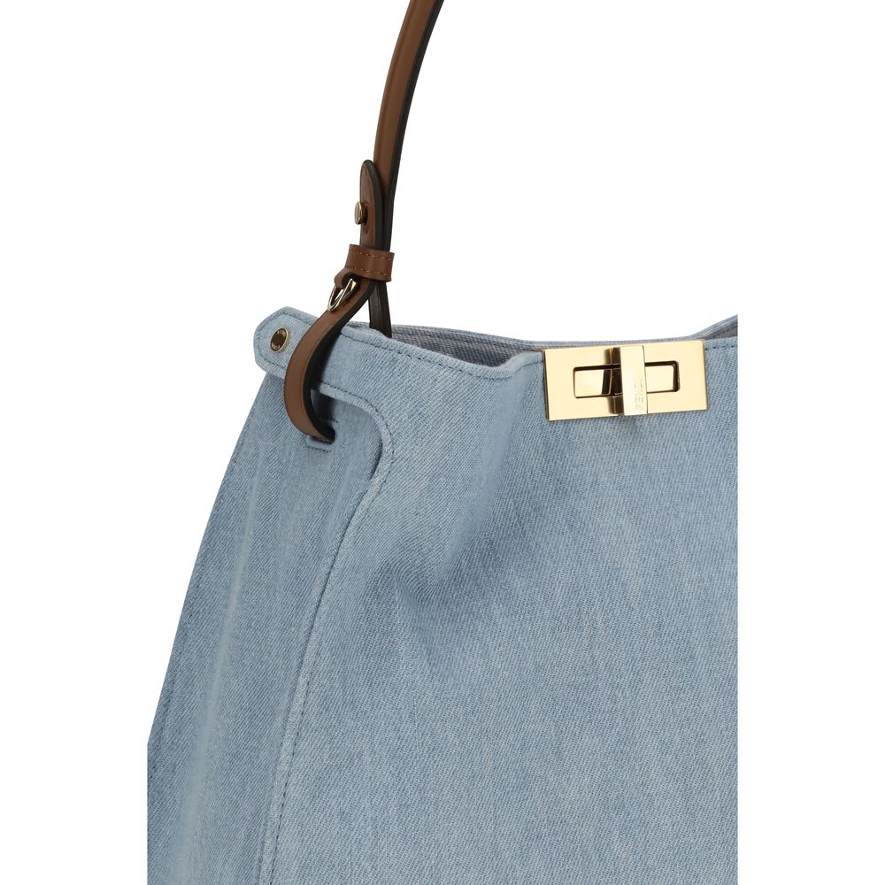 Fendi Blue Calf Leather Bos Taurus Handbag