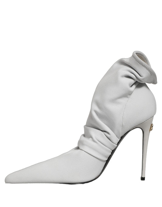 Dolce & Gabbana Gray Stretch Socks Heels Ankle Boots Shoes