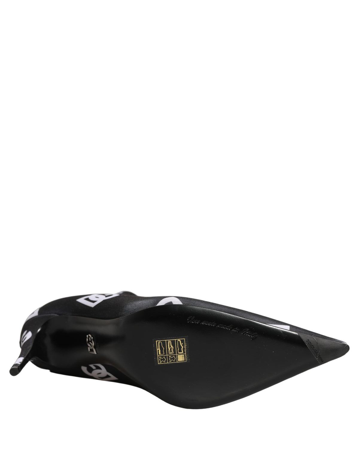 Dolce & Gabbana Schwarze Logo Stretch-Heels Stiefeletten Schuhe