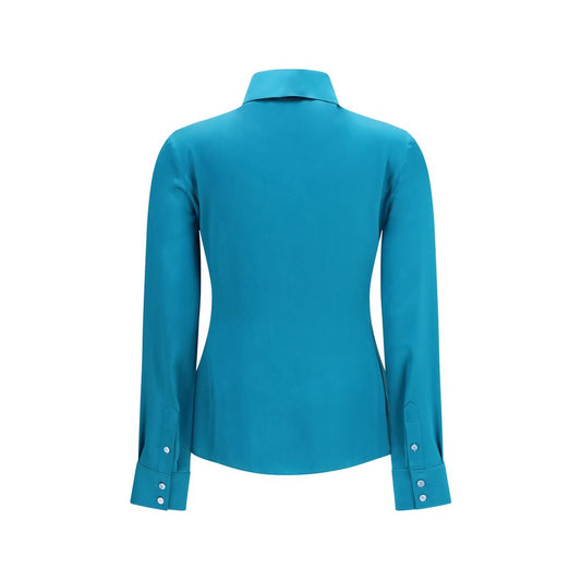 Gucci Blue Silk Dress Shirt