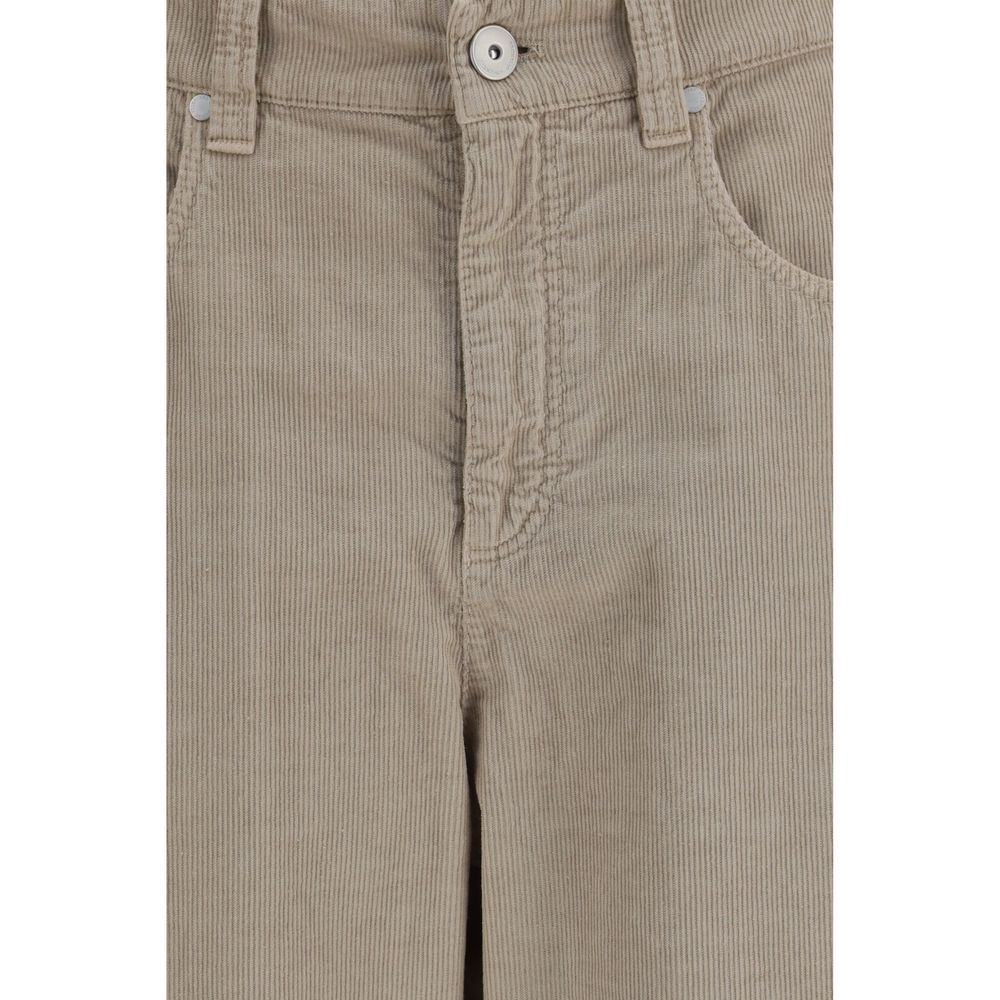Brunello Cucinelli Beigefarbene Freizeithose aus Baumwolle