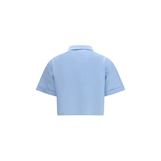 Miu Miu Blue Cotton Shortsleeve Shirt