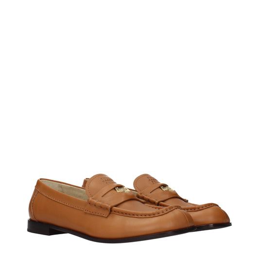 Miu Miu Brown Leather Slip-On Loafers