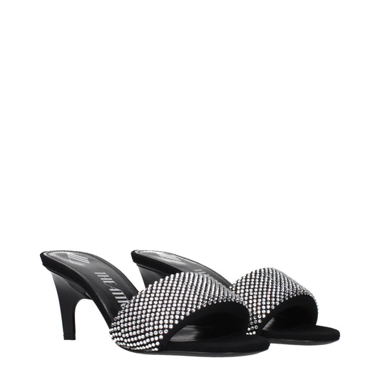 The Attico Black Fabric Stiletto Heel Sandals