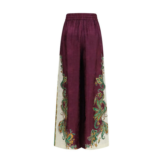 Alemais Purple Viscose Casual Pants