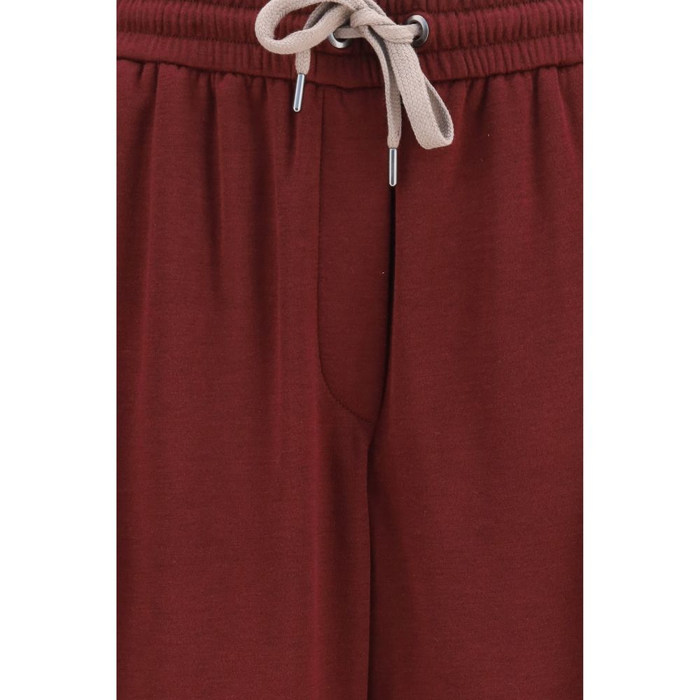 Brunello Cucinelli Bordeaux Baumwoll-Jogginghose
