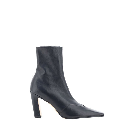 Khaite Black Calf Leather Bos Taurus Ankle Boots