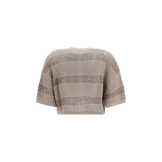 Brunello Cucinelli Beige Cotton Cardigan