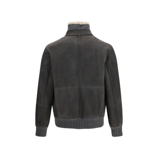 Brunello Cucinelli Gray Wool Oves Aries Full-Length Jacket
