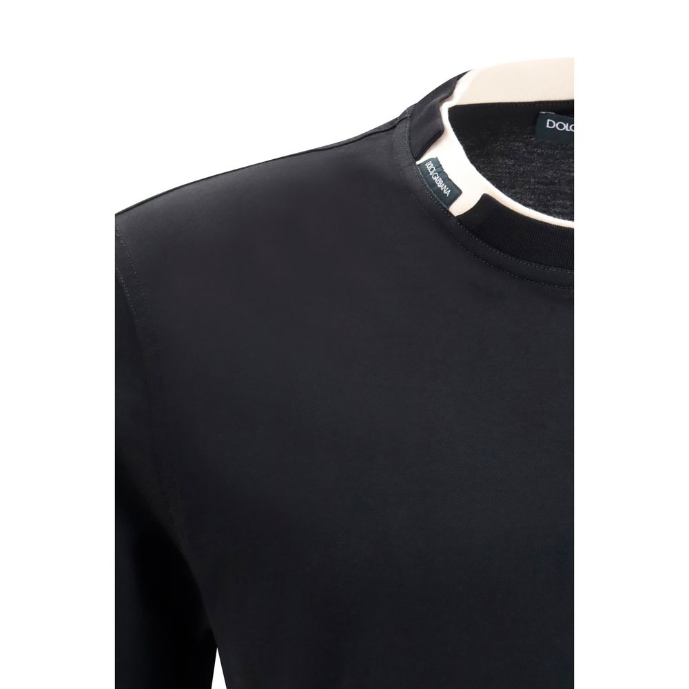 Schwarzes T-Shirt aus Baumwolle von Dolce & Gabbana