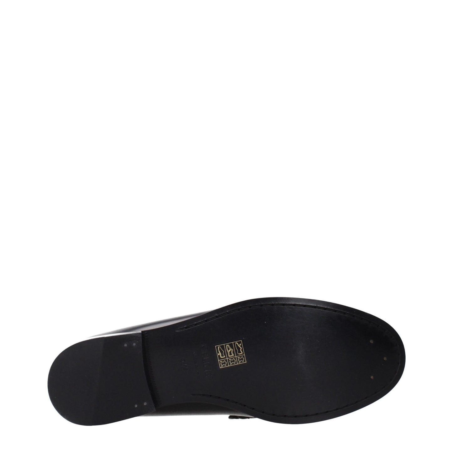 Celine Black Leather Slip-On Loafers
