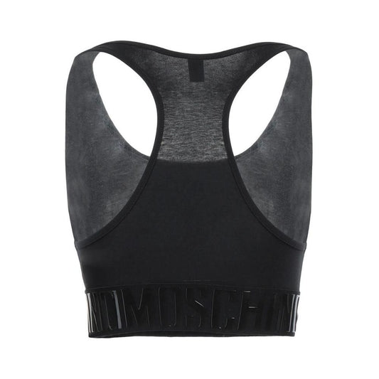 Moschino Black Cotton Sport Bra