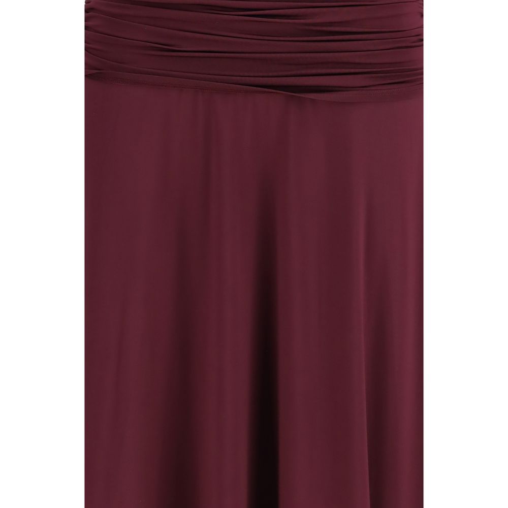 Self-Portrait Bordeaux Viscose Freizeitkleid