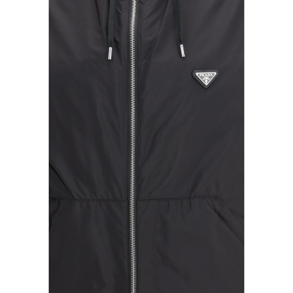 Prada Schwarze Jacke aus recyceltem Polyamid