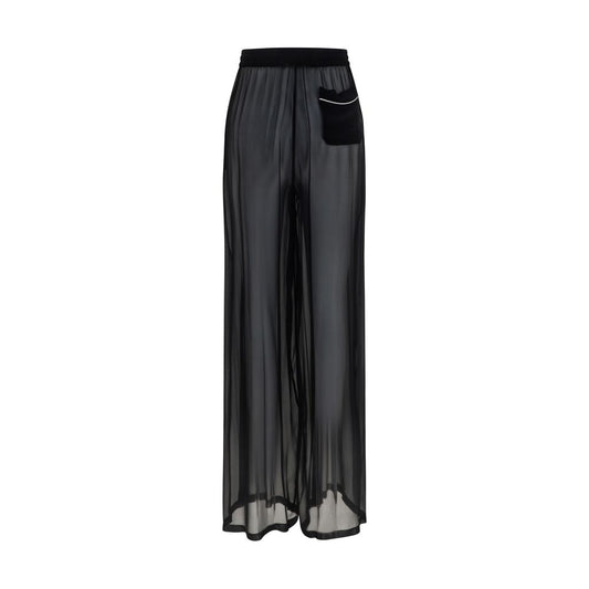 Dolce & Gabbana Black Silk Casual Pants
