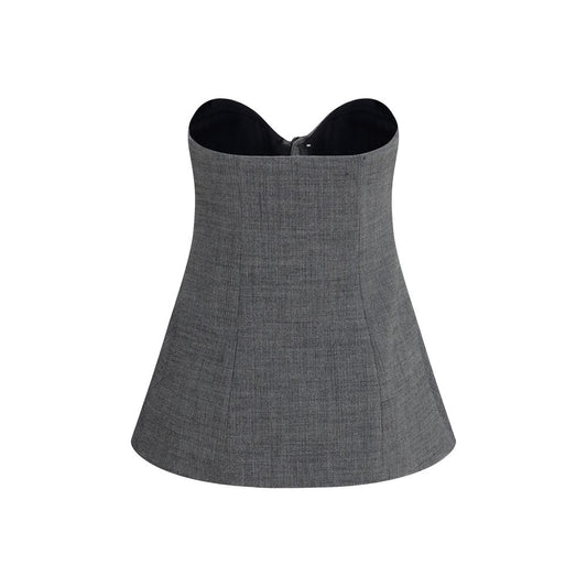 Magda Butrym Gray Wool Oves Aries Corset