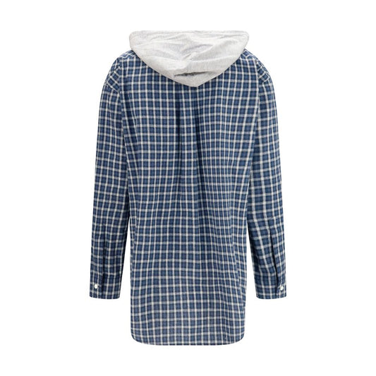 Miu Miu Blue Cotton Pattern Shirt