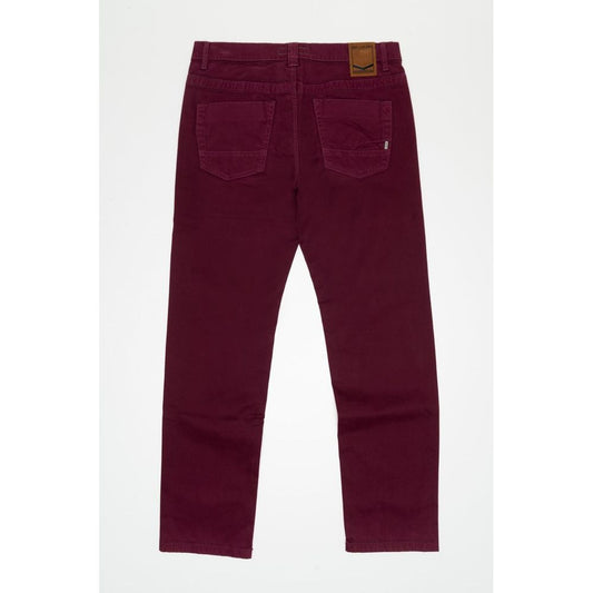 Bikkembergs Bordeaux Cotton Slim Fit Jeans