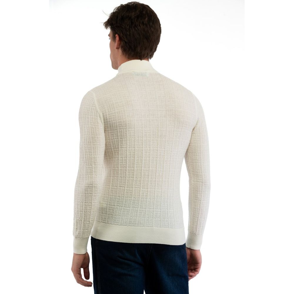 Bikkembergs White Wool Turtleneck