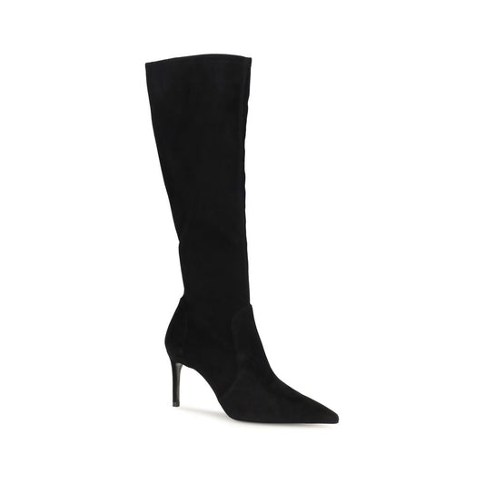Stuart Weitzman Black Calf Leather Bos Taurus Boots