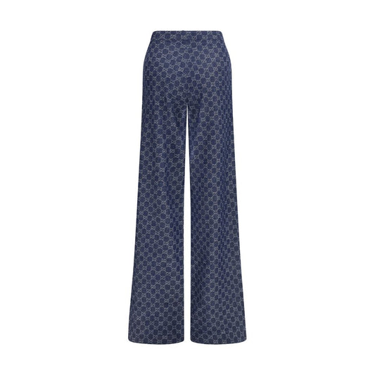 Gucci Blue Cotton Casual Pants