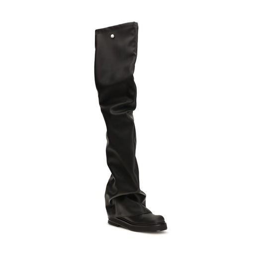The Attico Black Polyurethane Over The Knee