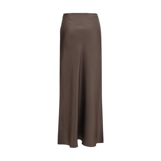 Loulou De Saison Brown Silk Long Skirt