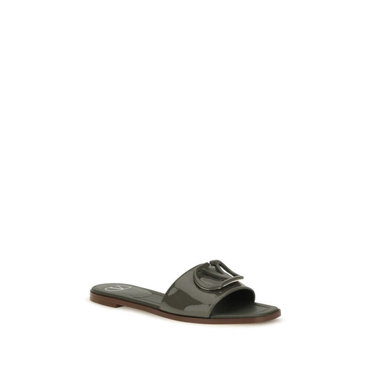 Valentino Garavani Bicolor Calf Leather Bos Taurus Flat Sandals