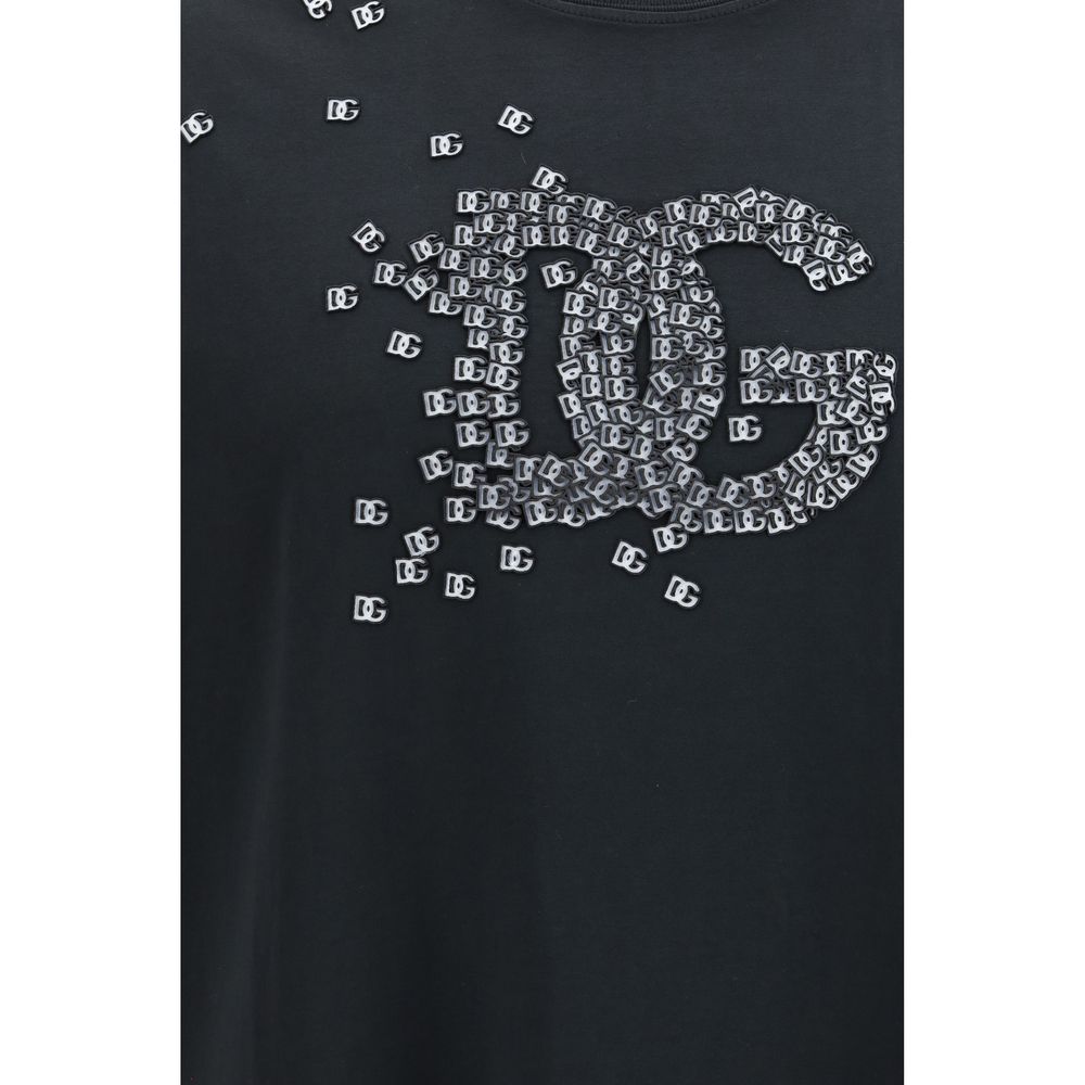 Schwarzes Baumwoll-T-Shirt von Dolce & Gabbana