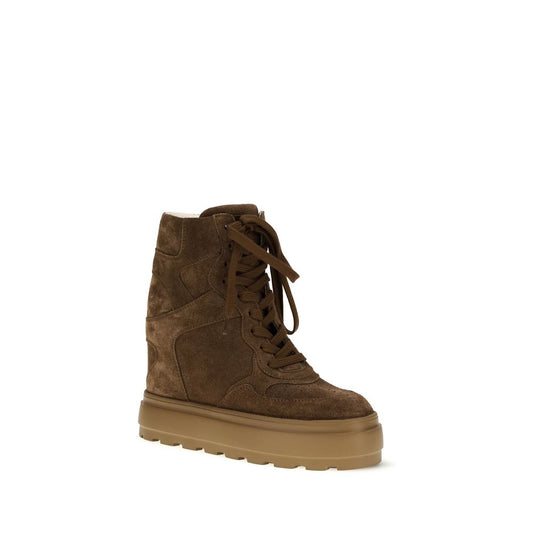 Casadei Brown Rubber Platform Sneakers