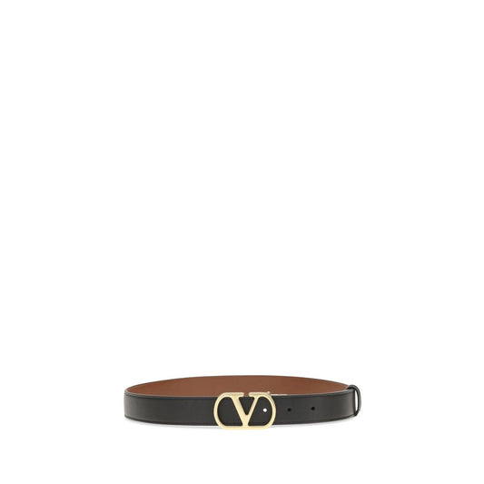 Valentino Garavani Black Calf Leather Bos Taurus Belt