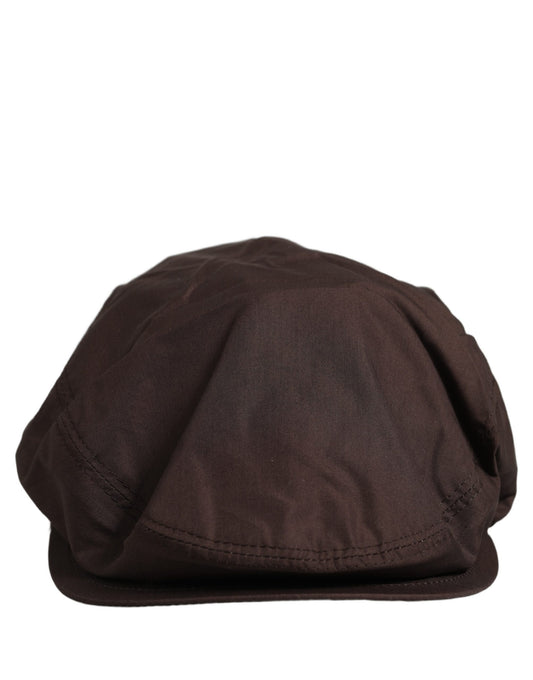 Dolce & Gabbana Men Brown Cotton Newsboy Capello Cabbie Hat