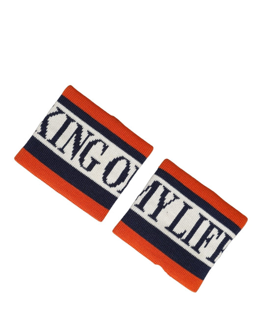 Dolce & Gabbana Set Multicolor Striped Cotton "King Of My Life" Wristband