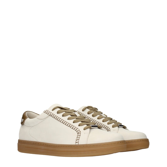 Jimmy Choo Beige Leather Sneakers