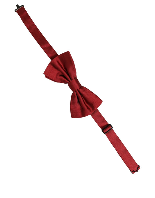 Dolce & Gabbana Men Red 100% Silk Adjustable Neck Papillon Bow Tie