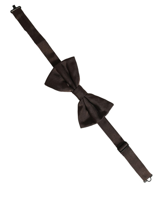 Dolce & Gabbana Men Brown 100% Silk Adjustable Neck Papillon Bow Tie