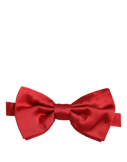 Dolce & Gabbana Men Red 100% Silk Adjustable Neck Papillon Bow Tie