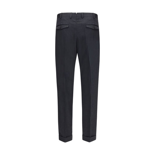 PT Torino Gray Wool Oves Aries Casual Pants