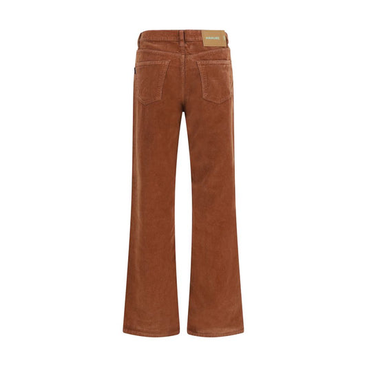 Haikure Brown Cotton Casual Pants