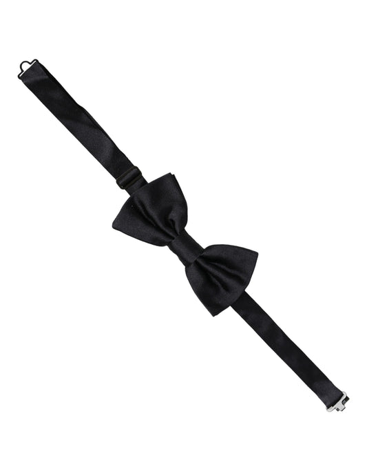 Dolce & Gabbana Men Dark Blue 100% Silk Adjustable Neck Papillon Bow Tie