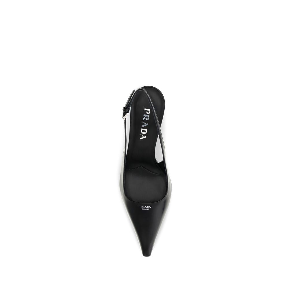 Prada Schwarze Pumps aus Kalbsleder mit hohem Absatz