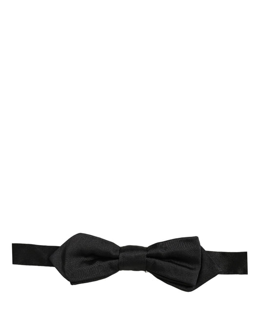 Dolce & Gabbana Men Black 100% Silk Adjustable Neck Papillon Bow Tie