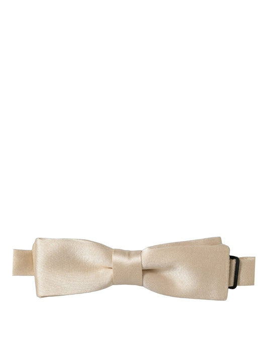 Dolce & Gabbana Men Beige 100% Silk Adjustable Neck Papillon Bow Tie
